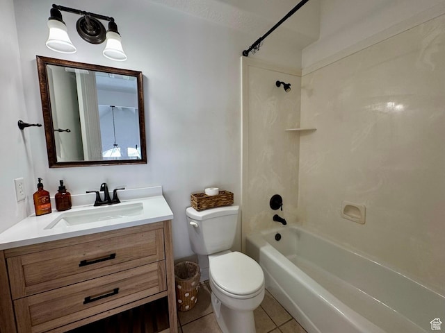 1844 W Heritage Ranch Dr N, Farr West, UT 84404 - full bathroom featuring toilet, vanity, tile patterned floors, and shower / bath combination