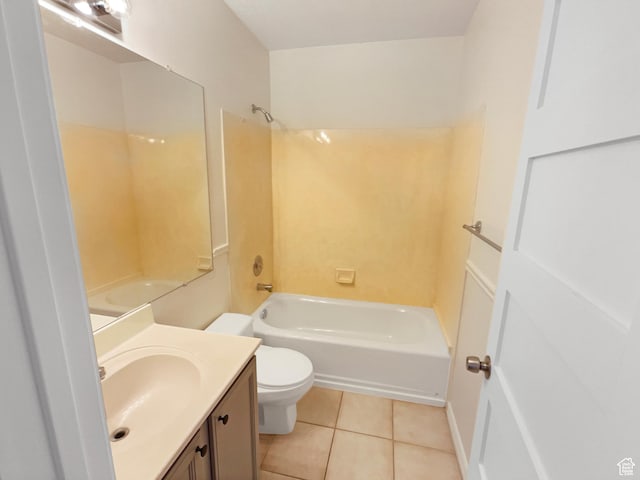 112 E Ama Fille Ln, Payson, UT 84651 - bathroom featuring tile patterned flooring, toilet, vanity, and bathing tub / shower combination