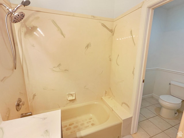 112 E Ama Fille Ln, Payson, UT 84651 - bathroom with toilet, tile patterned flooring, and tub / shower combination