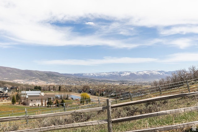 mountain view featuring rural landscape and agricultural land