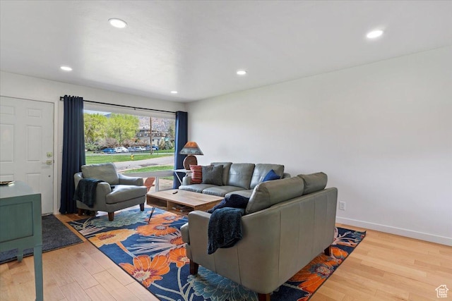 3315 Meadow Dr, Ogden, UT 84403 - living area with baseboards, wood finished floors, and recessed lighting