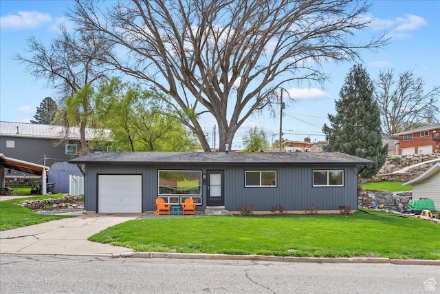 3315 Meadow Dr, Ogden, UT 84403 - ranch-style home featuring an attached garage, a front lawn, and driveway