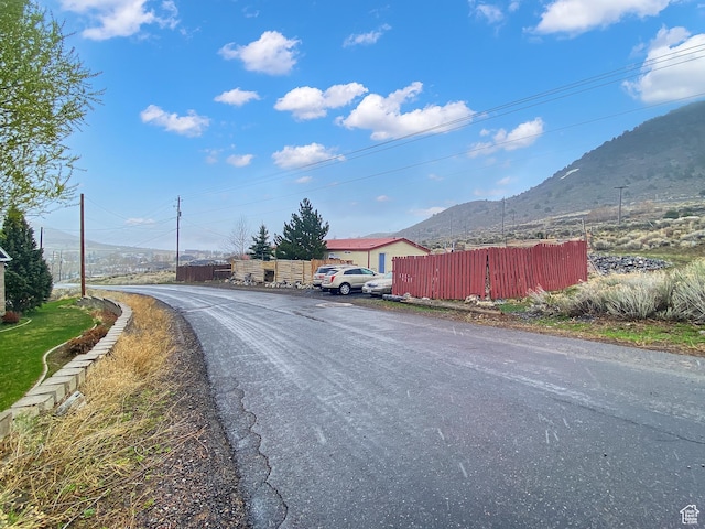 view of road featuring a mountain view