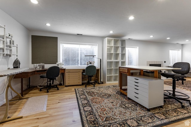 637 S Pine Meadow Ln, Tooele, UT 84074 - home office featuring plenty of natural light, recessed lighting, and light wood-style floors
