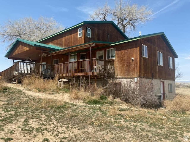 7413 W 7250 S, Myton, UT 84052 - rear view of house with covered porch