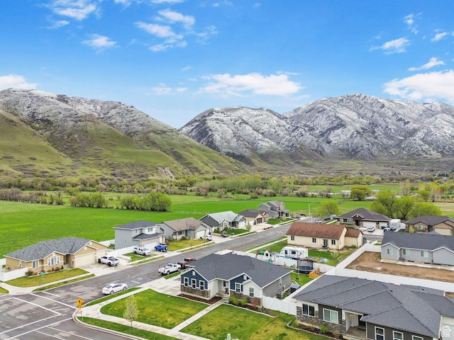 property view of mountains featuring a residential view