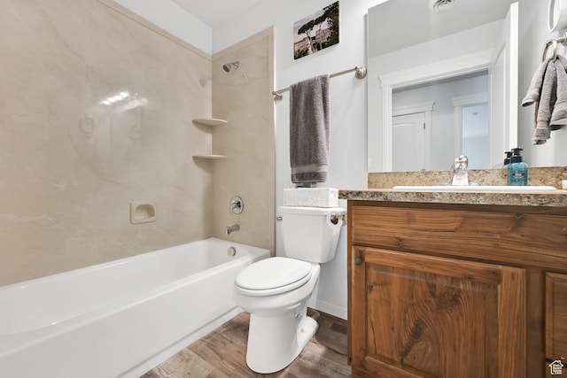 4990 W 12000 N, Tremonton, UT 84337 - bathroom with bathing tub / shower combination, wood finished floors, vanity, and toilet