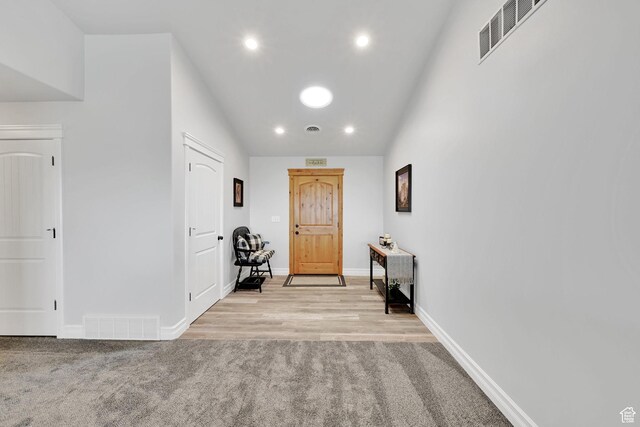 4990 W 12000 N, Tremonton, UT 84337 - hall with baseboards, visible vents, recessed lighting, and carpet flooring
