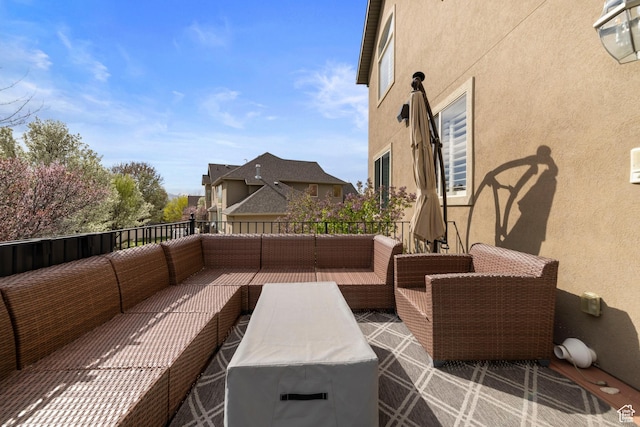 view of patio with an outdoor hangout area