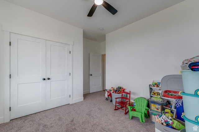 1993 S 5000 W, Taylor, UT 84401 - recreation room featuring a ceiling fan, baseboards, and carpet