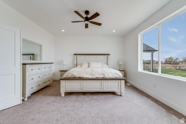1993 S 5000 W, Taylor, UT 84401 - bedroom featuring recessed lighting, ceiling fan, light carpet, and baseboards