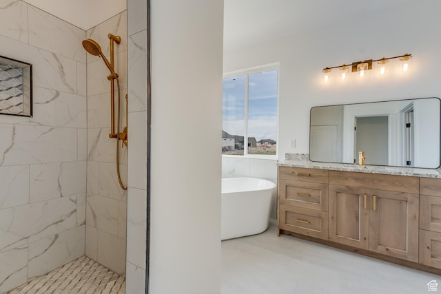 1993 S 5000 W, Taylor, UT 84401 - bathroom with a freestanding tub, vanity, and a tile shower