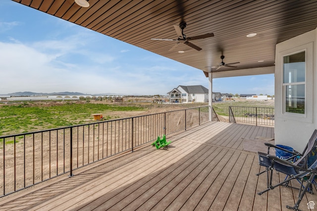 1993 S 5000 W, Taylor, UT 84401 - wooden deck with a ceiling fan and a mountain view