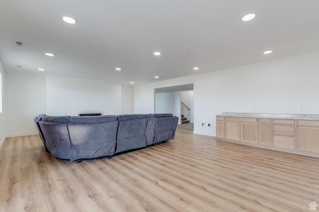1993 S 5000 W, Taylor, UT 84401 - living area featuring recessed lighting, light wood-style floors, and stairway