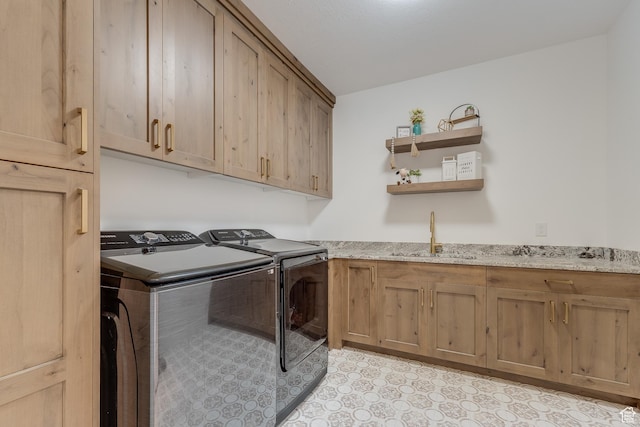 1993 S 5000 W, Taylor, UT 84401 - washroom featuring cabinet space, separate washer and dryer, and a sink