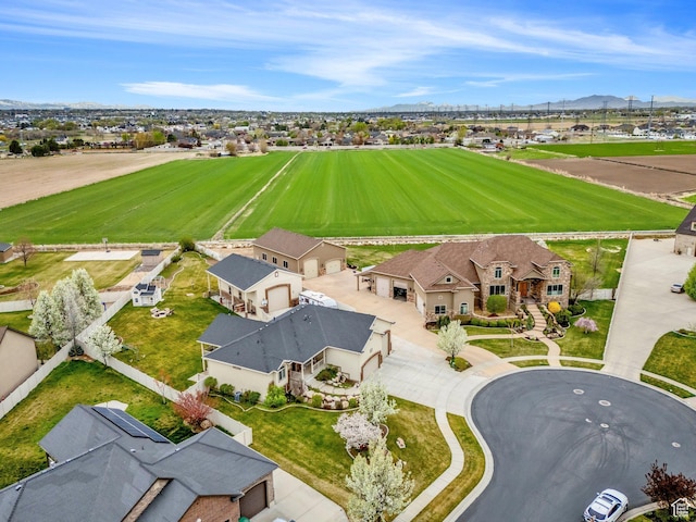 aerial view featuring a mountain view
