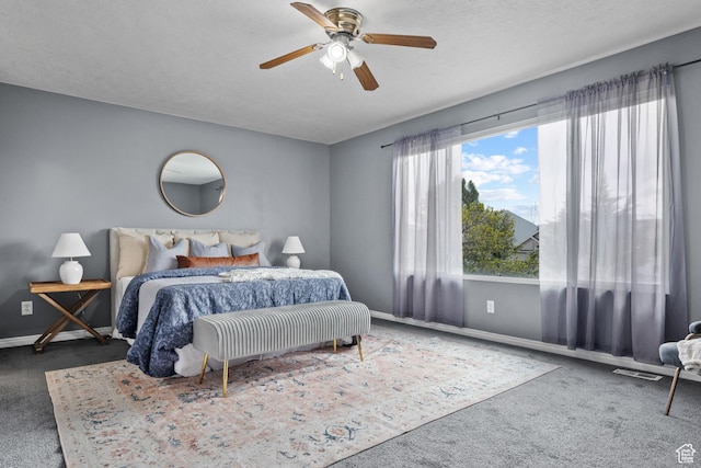 718 N 410 W, Tooele, UT 84074 - bedroom featuring visible vents, baseboards, carpet flooring, and ceiling fan