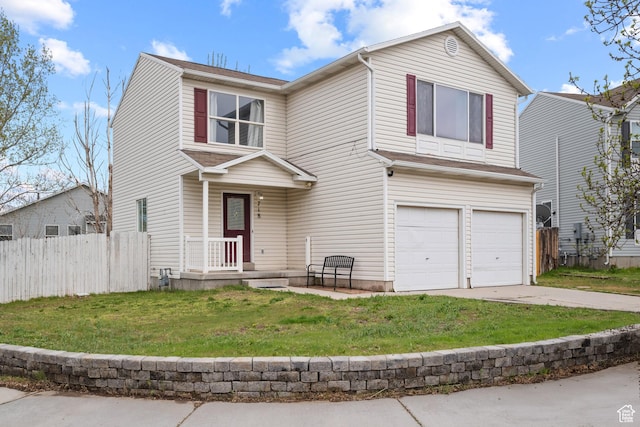 718 N 410 W, Tooele, UT 84074 - traditional-style home featuring an attached garage, fence, driveway, and a front yard