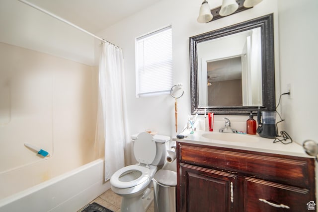 1137 S Topaz Rd, Saratoga Springs, UT 84045 - full bathroom featuring toilet, vanity, shower / bath combo, and tile patterned floors