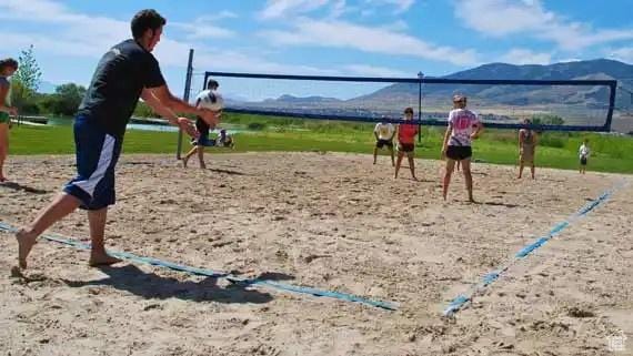 1137 S Topaz Rd, Saratoga Springs, UT 84045 - surrounding community with volleyball court and a mountain view