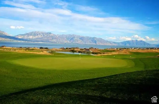 1137 S Topaz Rd, Saratoga Springs, UT 84045 - view of home's community with an area to practice putting, a water and mountain view, and view of golf course