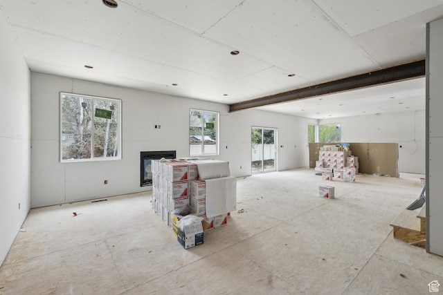 1121 Fieldstone Ct, Heber City, UT 84032 - unfurnished living room featuring a glass covered fireplace