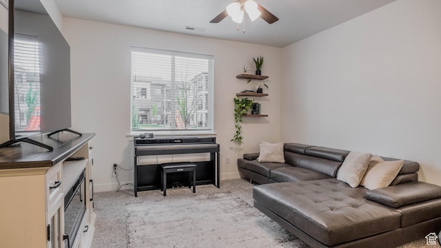 1984 N 3410 W Unit R102, Lehi, UT 84043 - interior space featuring light carpet, a ceiling fan, visible vents, and baseboards