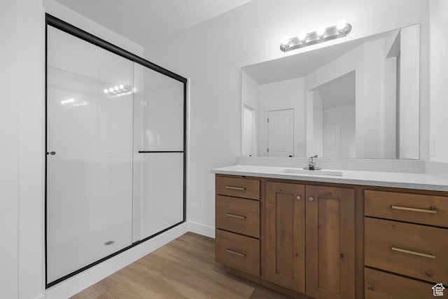 1975 S Marigold Way Unit 433, Santaquin, UT 84655 - full bath with vanity, wood finished floors, and a stall shower
