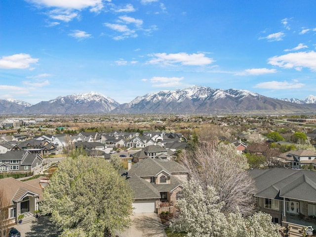 mountain view with a residential view
