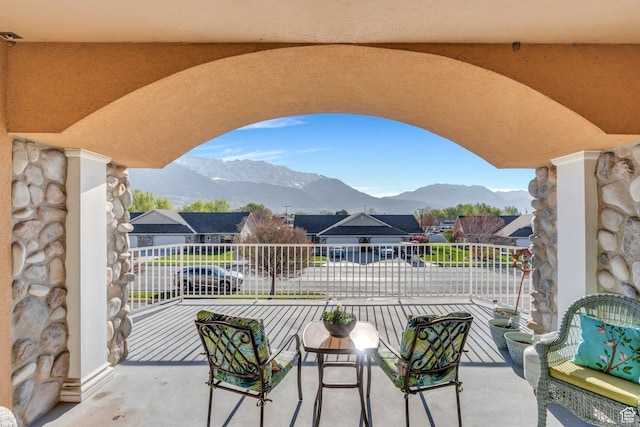 502 S 1040 E Unit 235C, American Fork, UT 84003 - view of patio with a residential view, a balcony, and a mountain view