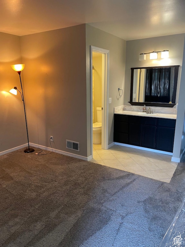 1525 E 5700 S, Murray, UT 84121 - bathroom with tile patterned flooring, visible vents, toilet, vanity, and baseboards