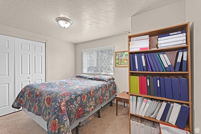 2838 N 1375 E, North Ogden, UT 84414 - bedroom with a textured ceiling, carpet floors, and a closet