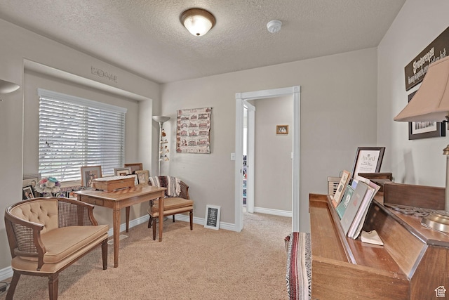 2838 N 1375 E, North Ogden, UT 84414 - office featuring baseboards, visible vents, a textured ceiling, and light colored carpet