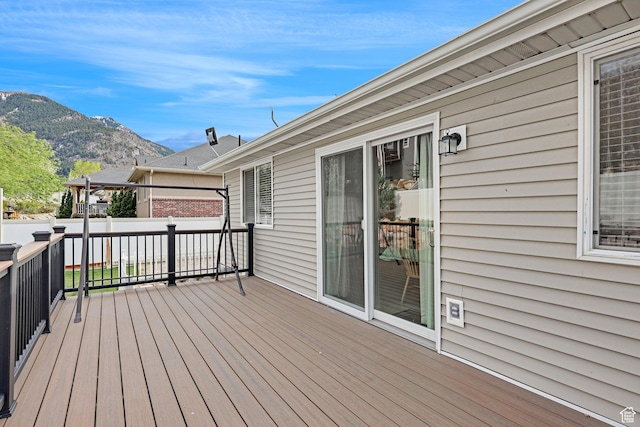2838 N 1375 E, North Ogden, UT 84414 - wooden deck featuring a mountain view