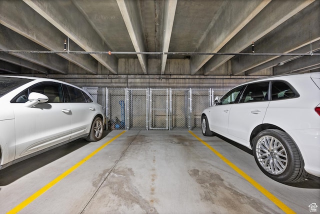 view of parking garage