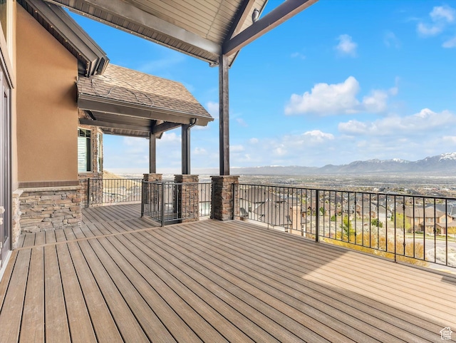 15146 S Secret Canyon Cir, Herriman, UT 84096 - wooden deck featuring a mountain view