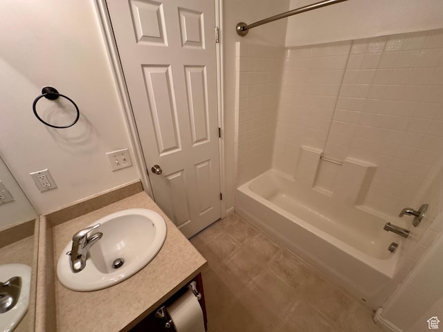 bathroom featuring vanity and shower / washtub combination