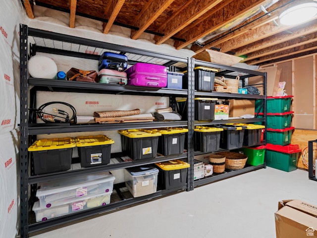 view of storage area