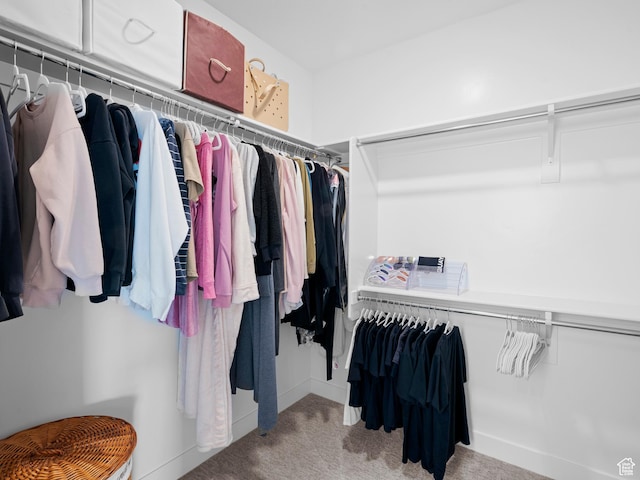 spacious closet with carpet flooring