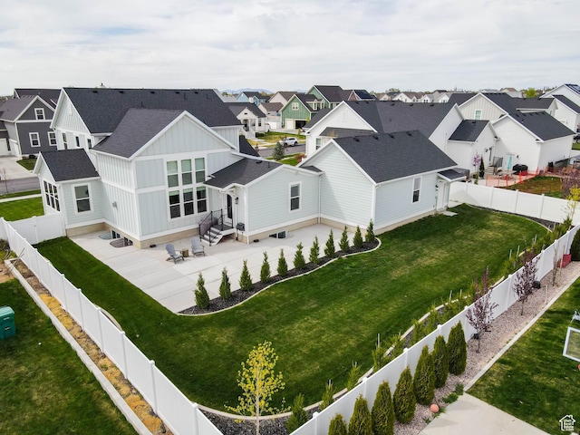 aerial perspective of suburban area