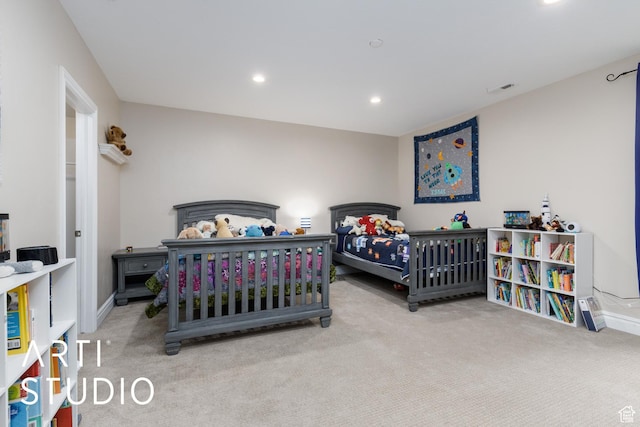 277 N Havenwood Dr W, Kaysville, UT 84037 - carpeted bedroom with baseboards, visible vents, and recessed lighting