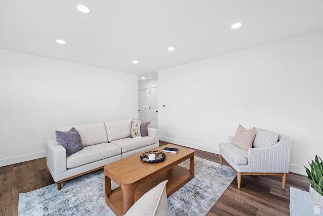 1131 W Simondi Ave N, Salt Lake City, UT 84116 - living area featuring baseboards, wood finished floors, and recessed lighting