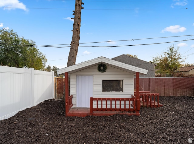 1131 W Simondi Ave N, Salt Lake City, UT 84116 - view of outbuilding featuring a fenced backyard and an outdoor structure