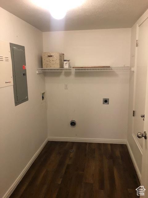 1529 W Westbury Way Unit C, Lehi, UT 84043 - laundry room featuring dark wood-style floors, hookup for an electric dryer, electric panel, and laundry area