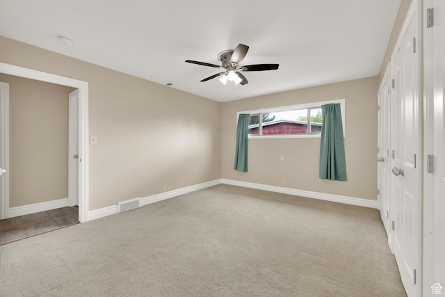 1936 E La Cresta Dr, Cottonwood Heights, UT 84121 - unfurnished bedroom featuring carpet floors, visible vents, baseboards, and ceiling fan