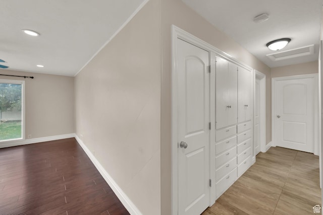 1936 E La Cresta Dr, Cottonwood Heights, UT 84121 - hall featuring recessed lighting, light wood-type flooring, and baseboards