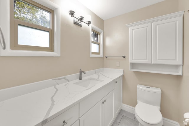 1936 E La Cresta Dr, Cottonwood Heights, UT 84121 - half bath featuring toilet, a healthy amount of sunlight, vanity, and baseboards