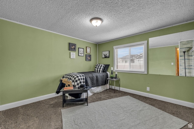 345 E 100 S, Coalville, UT 84017 - bedroom with baseboards, ornamental molding, a textured ceiling, and carpet