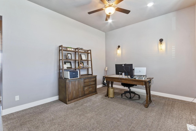 6982 W Majestic View Ln S, Herriman, UT 84096 - office space with a ceiling fan, baseboards, and carpet floors