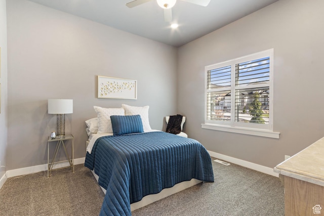 6982 W Majestic View Ln S, Herriman, UT 84096 - bedroom featuring baseboards, a ceiling fan, visible vents, and carpet